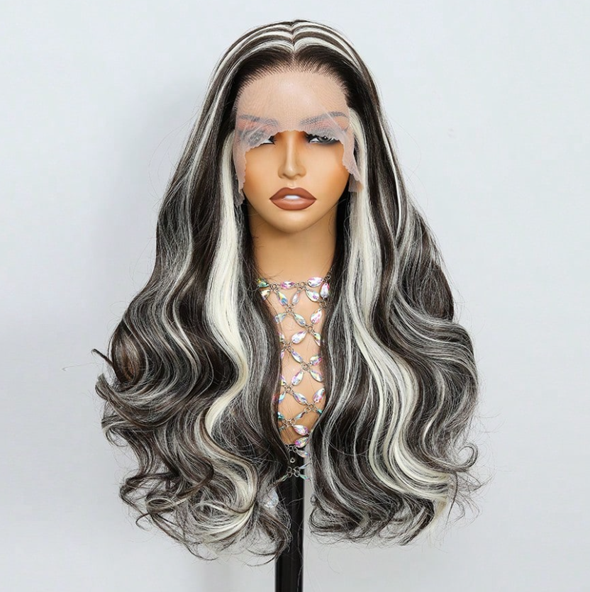 Dark Brown Color 26Inch 13X6 Transparent Lace Front Wig With Baby Hair For Women Body Wave