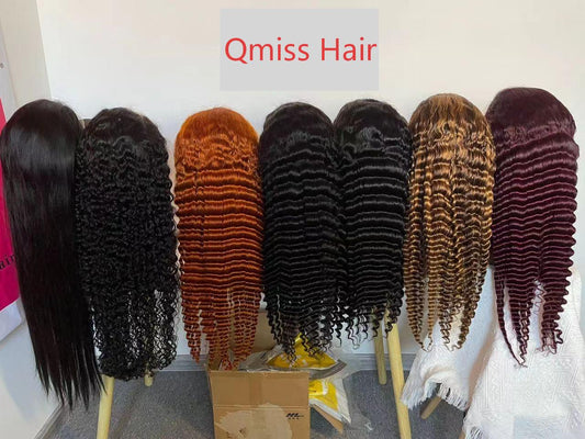 Qmiss Deep Wave Frontal Wig Human Hair Wigs Water Wave Wigs Human Hair Lace