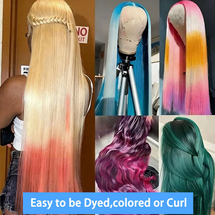 Blonde Transparent Lace Frontal Wigs 100% Unprocessed Virgin Brazilian Straight Human Hair 13x4 Lace Frontal Wig