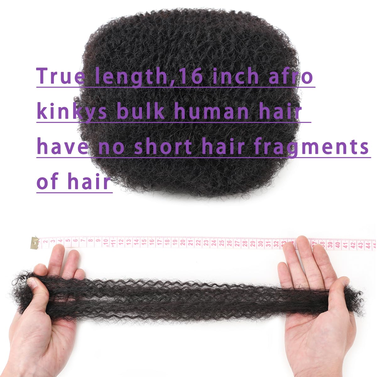 Afro Kinkys Bulk Human Hair for Dreadlock Extensions Repair Loc Twist Braiding