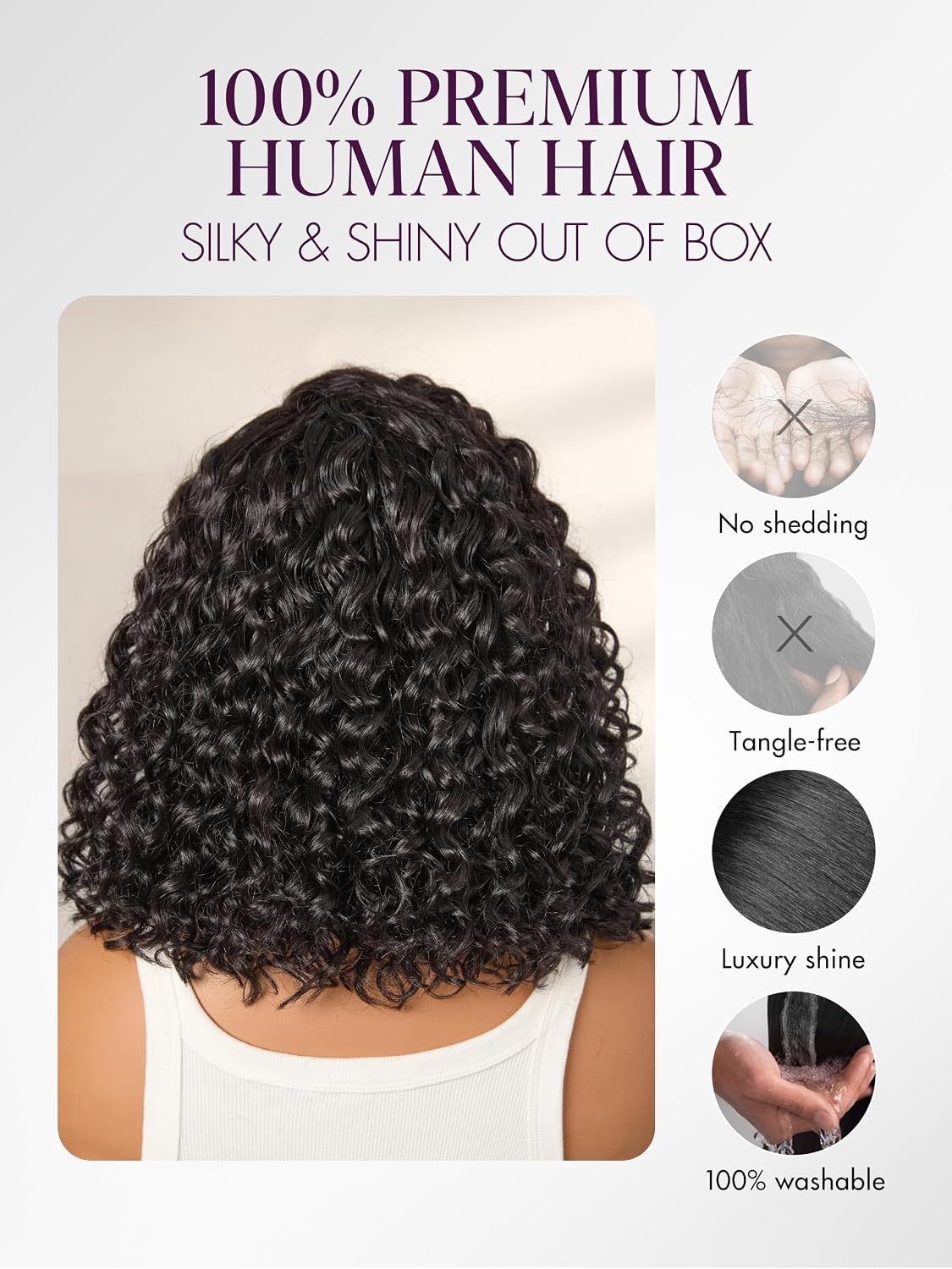 Human Hair Water Wave Pixie Cut Short Curly Wigs HD Lace | Glueless Lace Front 12 Inches Pre Cut Plucked HD Lace Short Wig