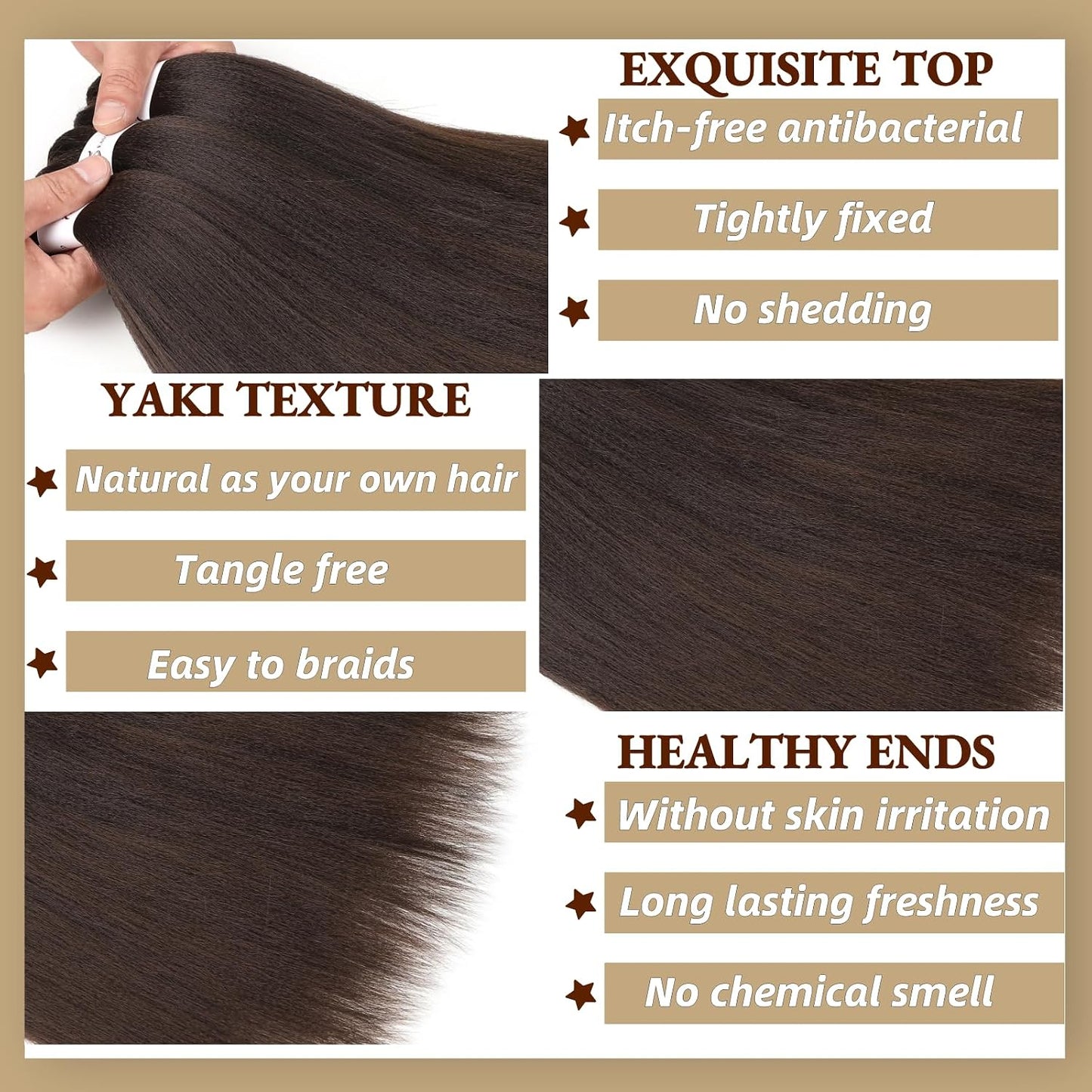 Braiding Hair 24 Inch 6 Packs For Knotless Braids 4#