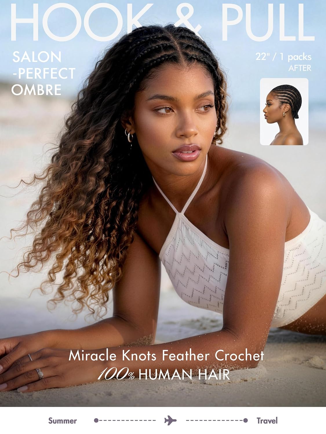 Deep Wave Crochet Human Hair 16 Inch 100g 80 Strands
