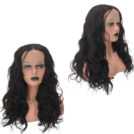 Ready-to-wear wig for women, large, wavy style, made of synthetic lace and hair factory