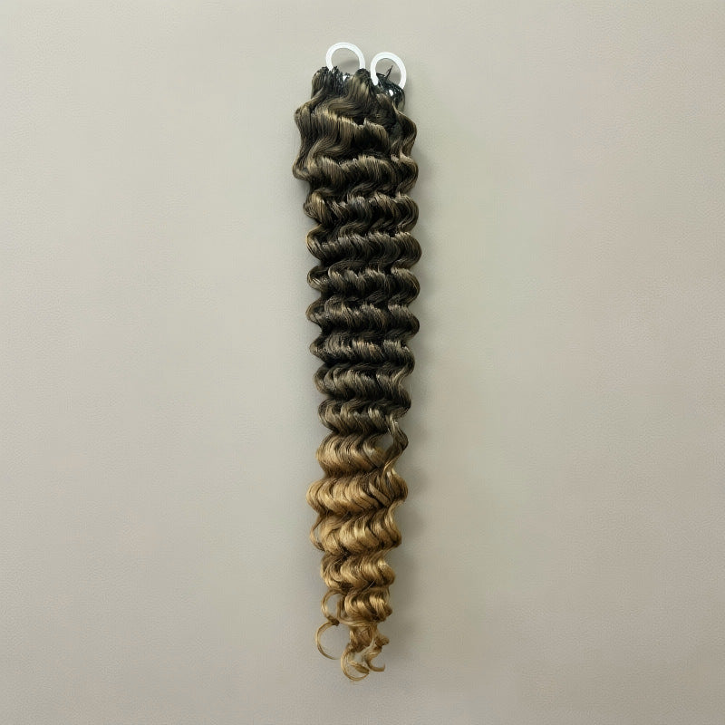 Feather Crochet Water Wave 18" Invisible Seamless Feather Hair Extensions with Lightweight Protein Fiber