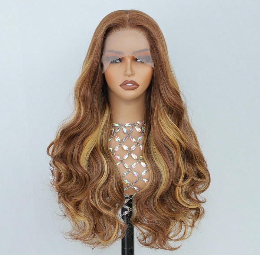 Dark Brown Color 26Inch 13X6 Transparent Lace Front Wig With Baby Hair For Women Body Wave