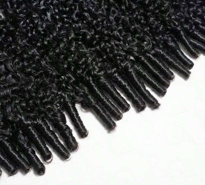 Burmese Curly Pre-Separated Miracle Knots Feather Crochet Human Hair For Boho Braids Lightweight Reusable Remy Hair Extensions Protective Style For Women Natural Black Color Seamless Feather Crochet Human Hair Extension